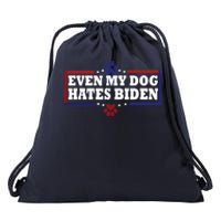 Even My Dog Hates Biden Shirt Funny Anti President Joe Biden Drawstring Bag