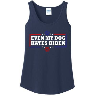 Even My Dog Hates Biden Shirt Funny Anti President Joe Biden Ladies Essential Tank