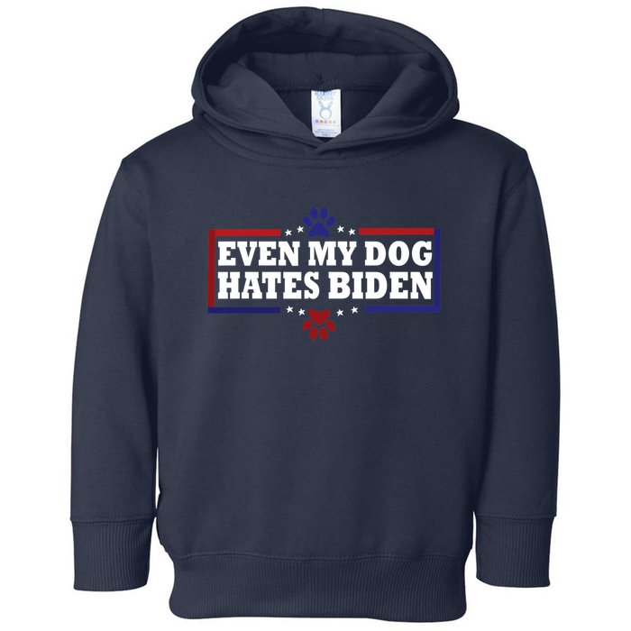 Even My Dog Hates Biden Shirt Funny Anti President Joe Biden Toddler Hoodie