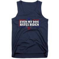 Even My Dog Hates Biden Shirt Funny Anti President Joe Biden Tank Top