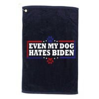 Even My Dog Hates Biden Shirt Funny Anti President Joe Biden Platinum Collection Golf Towel