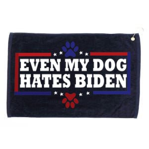 Even My Dog Hates Biden Shirt Funny Anti President Joe Biden Grommeted Golf Towel