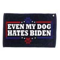 Even My Dog Hates Biden Shirt Funny Anti President Joe Biden Grommeted Golf Towel