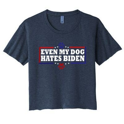 Even My Dog Hates Biden Shirt Funny Anti President Joe Biden Women's Crop Top Tee