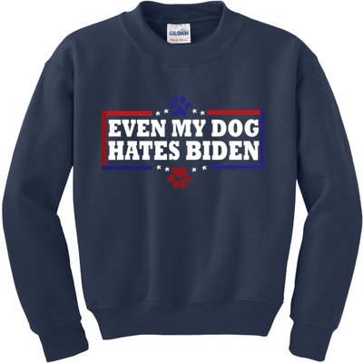 Even My Dog Hates Biden Shirt Funny Anti President Joe Biden Kids Sweatshirt