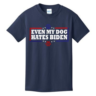 Even My Dog Hates Biden Shirt Funny Anti President Joe Biden Kids T-Shirt
