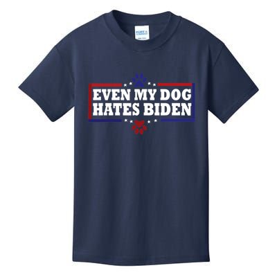 Even My Dog Hates Biden Shirt Funny Anti President Joe Biden Kids T-Shirt