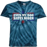 Even My Dog Hates Biden Shirt Funny Anti President Joe Biden Kids Tie-Dye T-Shirt