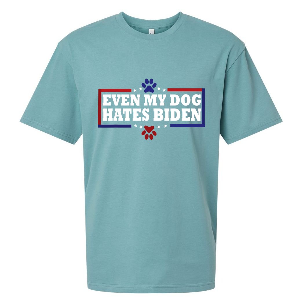 Even My Dog Hates Biden Shirt Funny Anti President Joe Biden Sueded Cloud Jersey T-Shirt