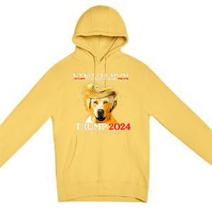 Even My Dog Is Waiting For Trump 2024 Funny Dog Trump Hair Premium Pullover Hoodie