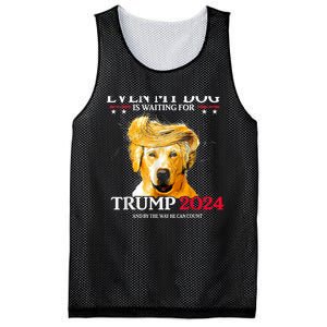 Even My Dog Is Waiting For Trump 2024 Funny Dog Trump Hair Mesh Reversible Basketball Jersey Tank