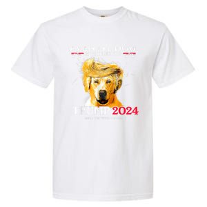 Even My Dog Is Waiting For Trump 2024 Funny Dog Trump Hair Garment-Dyed Heavyweight T-Shirt