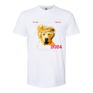 Even My Dog Is Waiting For Trump 2024 Funny Dog Trump Hair Softstyle CVC T-Shirt