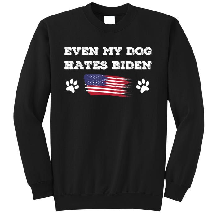 Even My Dog Hates Biden Conservative Anti Liberal US Flag Sweatshirt