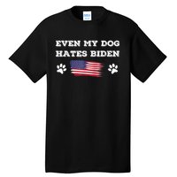 Even My Dog Hates Biden Conservative Anti Liberal US Flag Tall T-Shirt