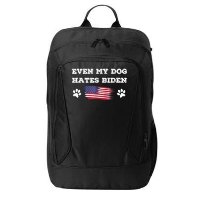 Even My Dog Hates Biden Conservative Anti Liberal US Flag City Backpack