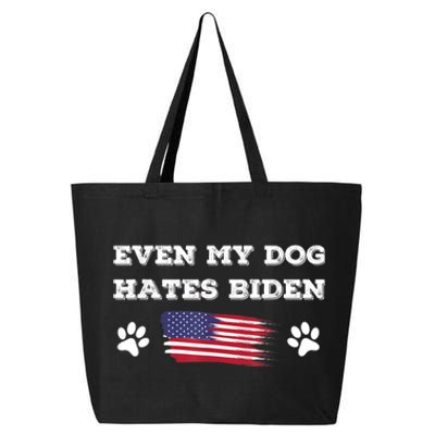 Even My Dog Hates Biden Conservative Anti Liberal US Flag 25L Jumbo Tote