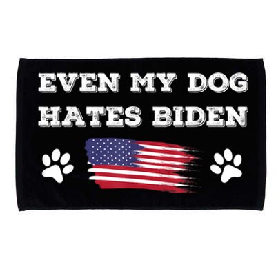 Even My Dog Hates Biden Conservative Anti Liberal US Flag Microfiber Hand Towel