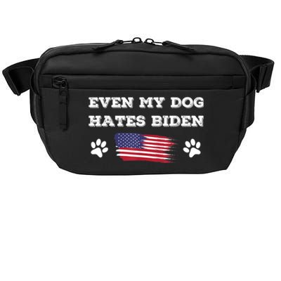 Even My Dog Hates Biden Conservative Anti Liberal US Flag Crossbody Pack