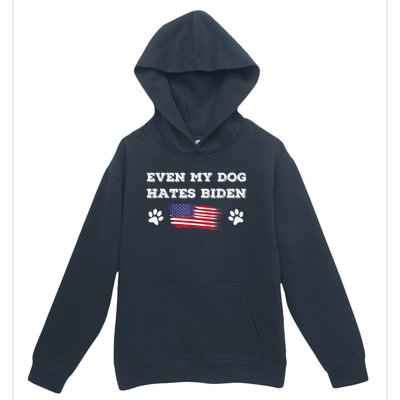 Even My Dog Hates Biden Conservative Anti Liberal US Flag Urban Pullover Hoodie