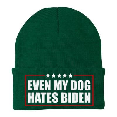 Even My Dog Hates Biden Sarcastic Political Joke Knit Cap Winter Beanie