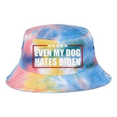 Even My Dog Hates Biden Sarcastic Political Joke Tie Dye Newport Bucket Hat