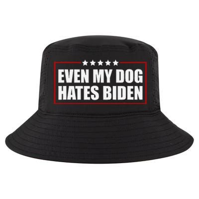 Even My Dog Hates Biden Sarcastic Political Joke Cool Comfort Performance Bucket Hat