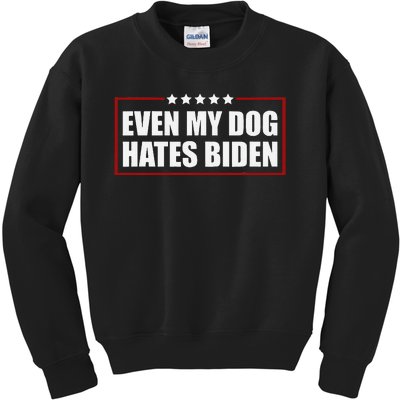 Even My Dog Hates Biden Sarcastic Political Joke Kids Sweatshirt