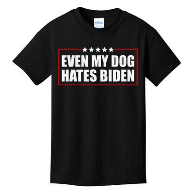 Even My Dog Hates Biden Sarcastic Political Joke Kids T-Shirt