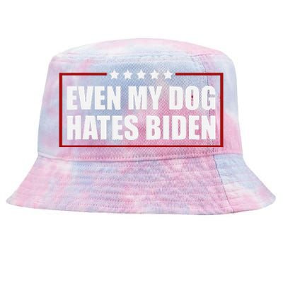 Even My Dog Hates Biden Sarcastic Political Joke Tie-Dyed Bucket Hat