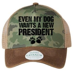 Even My Dog Wants A New President Funny Dog Paw Legacy Tie Dye Trucker Hat