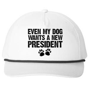 Even My Dog Wants A New President Funny Dog Paw Snapback Five-Panel Rope Hat