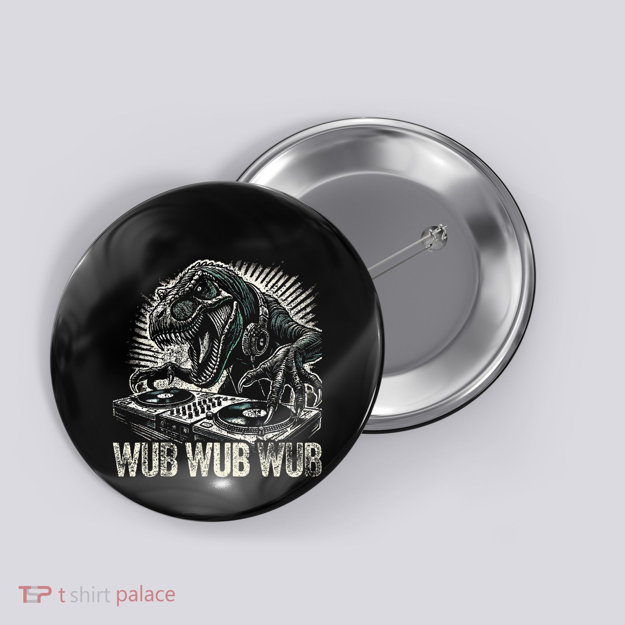 Electronic Music Dinosaur Dj Dubstep Button