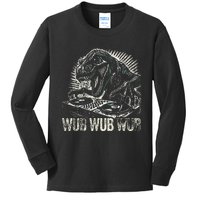 Electronic Music Dinosaur Dj Dubstep Kids Long Sleeve Shirt