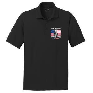 Even My Dog Wants To Be Trump Funny Pro Trump Dog Lover Gift PosiCharge RacerMesh Polo