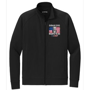 Even My Dog Wants To Be Trump Funny Pro Trump Dog Lover Gift Stretch Full-Zip Cadet Jacket