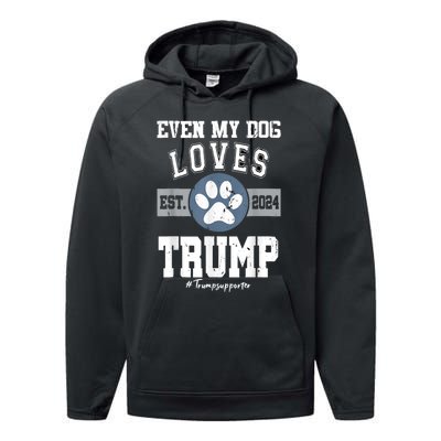 Even My Dog Loves Trump Usa Flag Election Trump Support Performance Fleece Hoodie