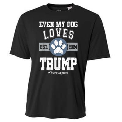 Even My Dog Loves Trump Usa Flag Election Trump Support Cooling Performance Crew T-Shirt