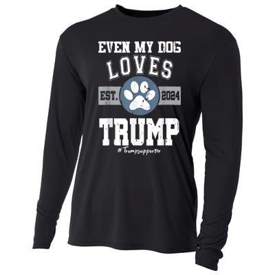 Even My Dog Loves Trump Usa Flag Election Trump Support Cooling Performance Long Sleeve Crew