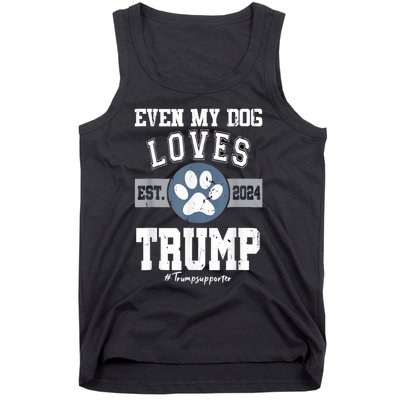 Even My Dog Loves Trump Usa Flag Election Trump Support Tank Top