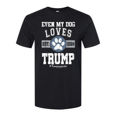 Even My Dog Loves Trump Usa Flag Election Trump Support Softstyle CVC T-Shirt