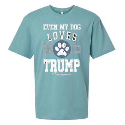 Even My Dog Loves Trump Usa Flag Election Trump Support Sueded Cloud Jersey T-Shirt