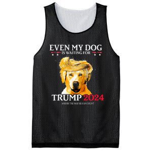 Even My Dog Is Waiting For Trump 2024 Funny Dog Trump Hair Mesh Reversible Basketball Jersey Tank