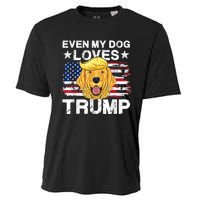 Even My Dog Loves Trump Usa Flag Election Trump Support Cooling Performance Crew T-Shirt