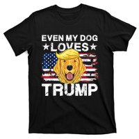 Even My Dog Loves Trump Usa Flag Election Trump Support T-Shirt