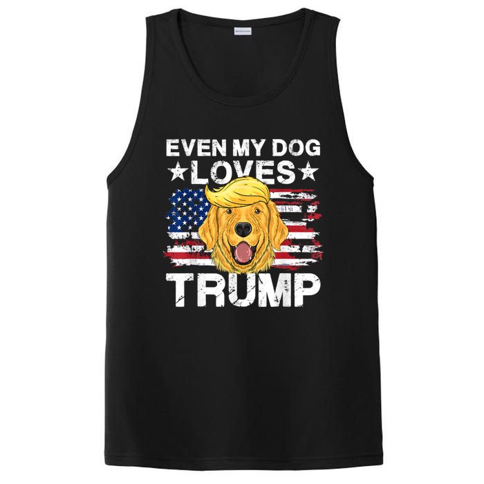 Even My Dog Loves Trump Usa Flag Election Trump Support PosiCharge Competitor Tank