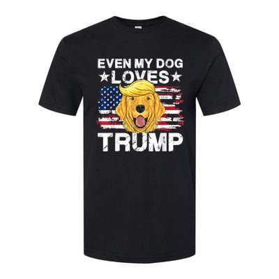 Even My Dog Loves Trump Usa Flag Election Trump Support Softstyle CVC T-Shirt