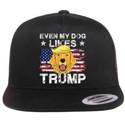 Even My Dog Likes Trump 2024 Supporter Vote Flat Bill Trucker Hat