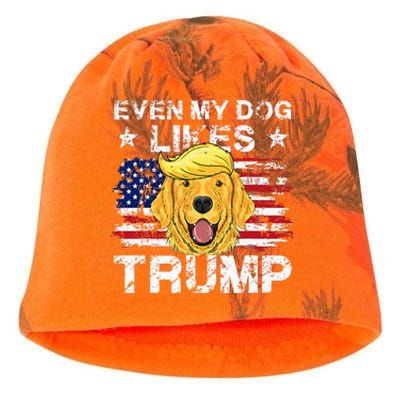 Even My Dog Likes Trump 2024 Supporter Vote Kati - Camo Knit Beanie