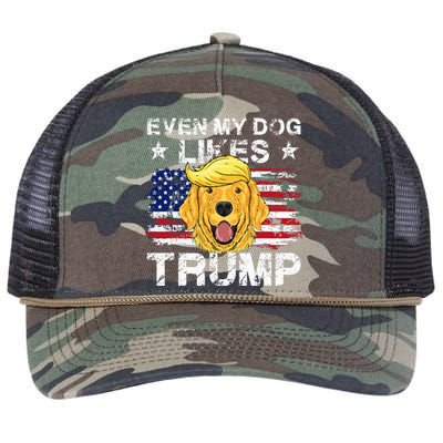 Even My Dog Likes Trump 2024 Supporter Vote Retro Rope Trucker Hat Cap